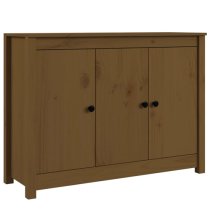 Secia Pinewood Sideboard With 3 Doors In Honey Brown