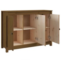 Secia Pinewood Sideboard With 3 Doors In Honey Brown