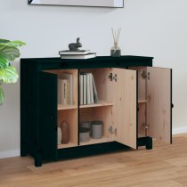 Secia Pinewood Sideboard With 3 Doors In Black