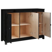 Secia Pinewood Sideboard With 3 Doors In Black