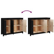 Secia Pinewood Sideboard With 3 Doors In Black