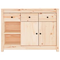 Secia Pinewood Sideboard With 2 Doors 3 Drawers In Natural