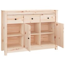 Secia Pinewood Sideboard With 2 Doors 3 Drawers In Natural