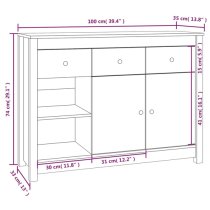 Secia Pinewood Sideboard With 2 Doors 3 Drawers In Honey Brown