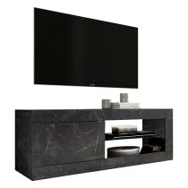 Taylor TV Stand In Black Marble Effect With 1 Door And LED