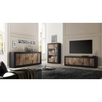 Taylor TV Stand With 2 Doors 2 Drawers In Matt Black And Pero