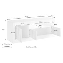 Nitro Wooden TV Stand With 3 Doors In Oxide