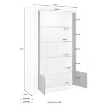 Nitro Display Cabinet In Concrete Effect With 2 Doors And LED