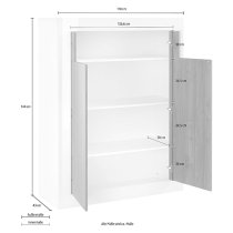 Nitro Wooden Highboard With 2 Doors In Concrete Effect