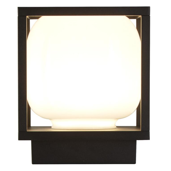 Athens LED Outdoor Light With Opal Shade In Black