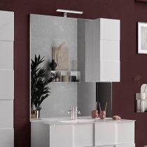 Aleta 100cm Bathroom Mirror And White Unit And LED Lights