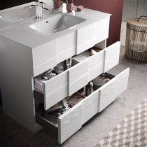 Aleta High Gloss 60cm Floor Vanity Unit And 3 Drawers In White