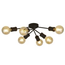 Dance 6 Lights Flush Ceiling Light In Sand Black