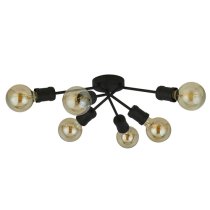 Dance 6 Lights Flush Ceiling Light In Sand Black