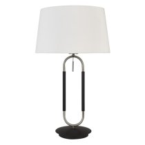 Jazz Velvet Shade Table Lamp With White And Satin Silver Base