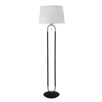 Jazz Velvet Shade Floor Lamp With White And Satin Silver Base