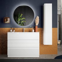 Nitro High Gloss Bathroom Storage Cabinet With 1 Door In White