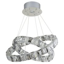 Optica LED 2 Lights Ceiling Pendant Light In Mirrored Chrome