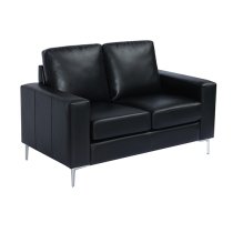 Baltic Faux Leather 2 Seater Sofa In Black