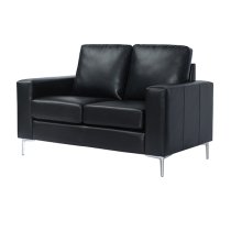 Baltic Faux Leather 2 Seater Sofa In Black