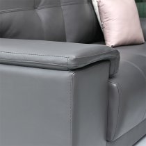 Kensington Faux Leather 2 Seater Sofa In Dark Grey