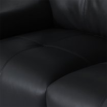 Kensington Faux Leather 2 Seater Sofa In Black