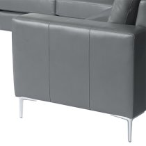 Baltic Faux Leather Corner Sofa In Dark Grey