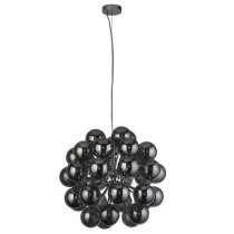 Berry 27 Lights Smoked Glass Ceiling Pendant Light In Chrome