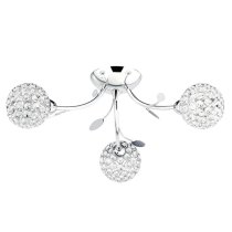 Bellis II 3 Lights Clear Glass Flush Ceiling Light In Chrome