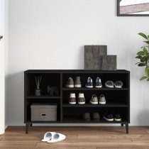 Clanton Wooden Shoe Storage Bench In Black