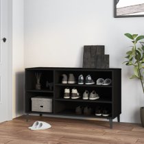 Clanton Wooden Shoe Storage Bench In Black