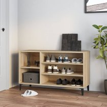 Clanton Wooden Shoe Storage Bench In Sonoma Oak