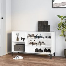 Clanton High Gloss Shoe Storage Bench In White