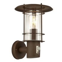 Edgeware Outdoor Wall Light With Sensor In Rust Brown