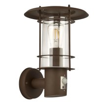 Edgeware Outdoor Wall Light With Sensor In Rust Brown