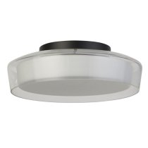 Puck Opal Flush Bathroom Ceiling Light In Black