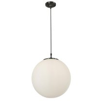 Atom Large Opal Glass Ceiling Pendant Light In Black