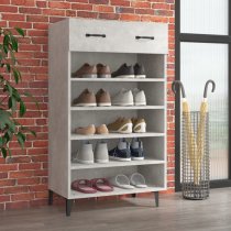 Decatur Wooden Shoe Storage Rack In Concrete Effect