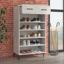 Decatur Wooden Shoe Storage Rack In Concrete Effect