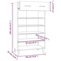 Decatur Wooden Shoe Storage Rack In Concrete Effect