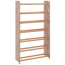 Cordova 7 Tier Wide Wooden Shoe Storage Rack In Brown