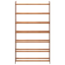 Cordova 7 Tier Wide Wooden Shoe Storage Rack In Brown