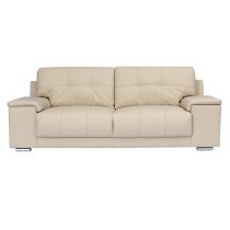 Kensington Faux Leather 3 + 2 Seater Sofa Set In Ivory