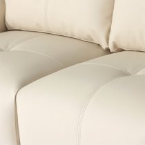 Kensington Faux Leather 3 + 2 Seater Sofa Set In Ivory