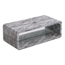 Xono High Gloss Coffee Table With Shelf In Melange Marble Effect