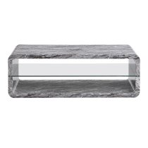 Xono High Gloss Coffee Table With Shelf In Melange Marble Effect