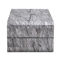 Xono High Gloss Coffee Table With Shelf In Melange Marble Effect