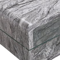 Xono High Gloss Coffee Table With Shelf In Melange Marble Effect