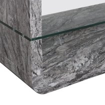 Xono High Gloss Coffee Table With Shelf In Melange Marble Effect