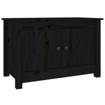 Calistoga Pinewood Shoe Storage Bench With 2 Doors In Black